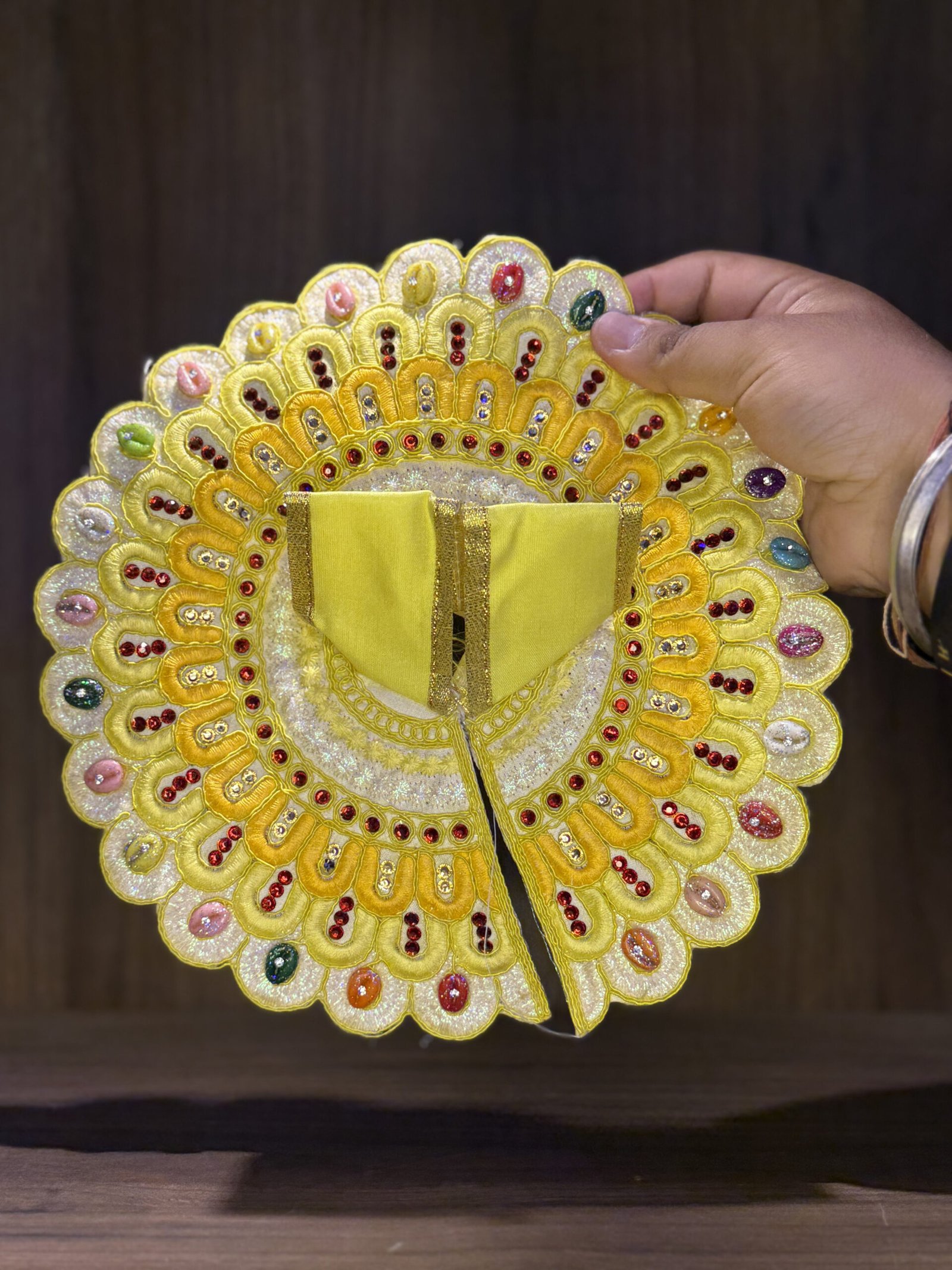 Rainbow Stone Fancy Dress – Bright Yellow Elegance - Image 2